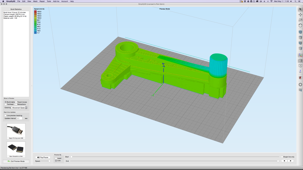 Simplify3D - 3D tool with supports in Simplify3D